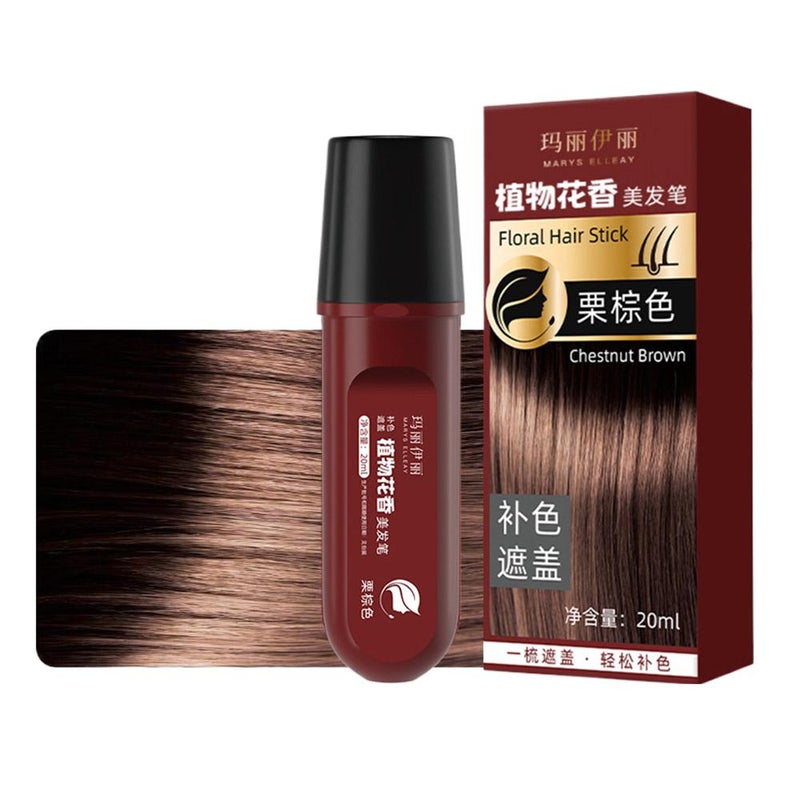 Plant-scented hair styling pen, quick cover-up for gray hair, touch-up, disposable temporary hair styling stick, waterproof and sweatproof.